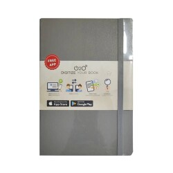 O2O Sert Kapak Lastikli Defter 14x21 cm 88 yp Çizgili Gri - 1