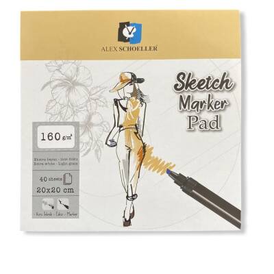 Alex Schoeller Sketch Marker Pad 20x20 cm 160 gr 40 yp - 1