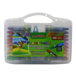 Alpino Yağlı Pastel Boya 36+3 Renk Plastik Çantalı - 1