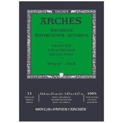 Arches Suluboya Defteri Cold Press Natural White 300 gr A5 12 Sayfa - 1