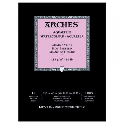 Arches Suluboya Defteri Hot Press Natural White 185 gr A3 15 Sayfa - 1