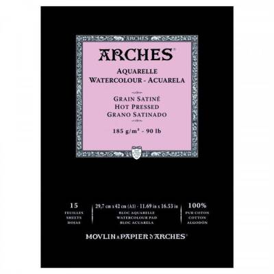 Arches Suluboya Defteri Hot Press Natural White 185 gr A3 15 Sayfa - 1