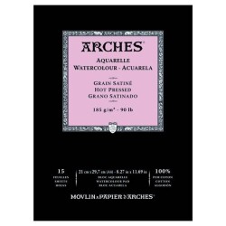 Arches Suluboya Defteri Hot Press Natural White 185 gr A4 15 Sayfa - 1