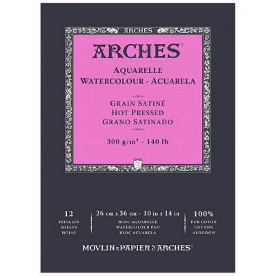 Arches Suluboya Defteri Hot Press Natural White 300 gr 26x36 cm 12 Sayfa - 1