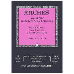 Arches Suluboya Defteri Hot Press Natural White 300 gr A5 12 Sayfa - 1