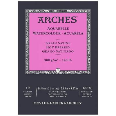 Arches Suluboya Defteri Hot Press Natural White 300 gr A5 12 Sayfa - 1