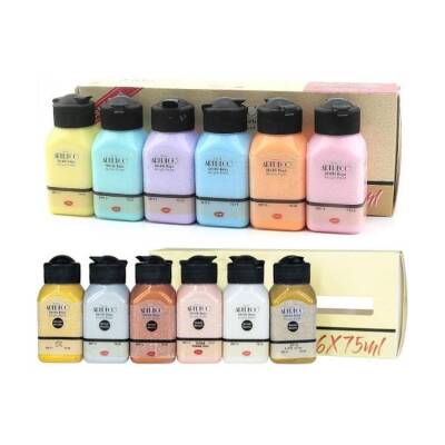 Artdeco Akrilik Boya 12x75ml Set - Pastel ve Metalik Renkler - 1