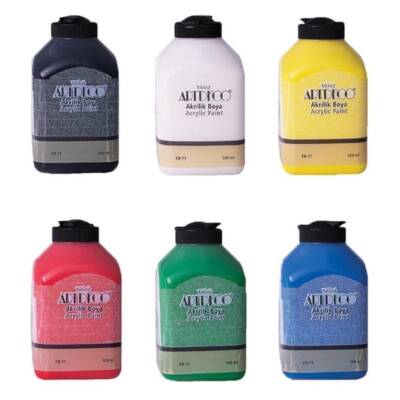 Artdeco Akrilik Boya 500 ml x 6 Temel Renk Set - 1