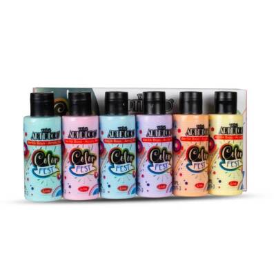 Artdeco Colorfest Akrilik Boya Seti 6 Renk x 50 ml Pastel Renkler - 1