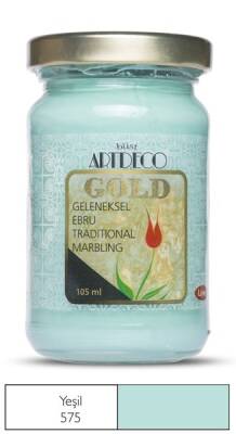 Artdeco Gold Geleneksel Ebru Boyası 105ml Yeşim 575 S.3 - 1