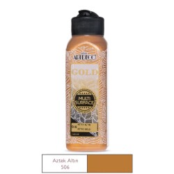 Artdeco Gold Multi Surface Akrilik Boya 140 ml. 506 METALİK AZTEK ALTIN - 1