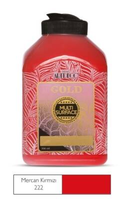 Artdeco Gold Multi Surface Akrilik Boya 500 ml. 222 MERCAN KIRMIZI - 1