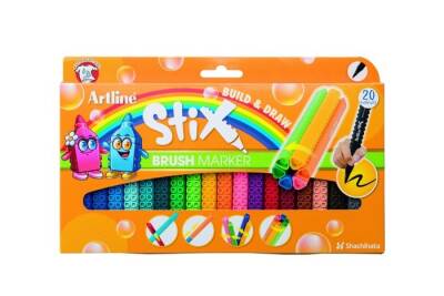 Artline Stix Brush Marker 20 Renk Esnek Uçlu Keçeli Kalem - 1