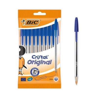 Bic Cristal Medium Tükenmez Kalem 10'lu Poşet Mavi - 1