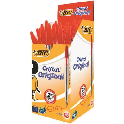 Bic Crystal Medium Tükenmez Kalem Kırmızı 50'li Kutu - 1