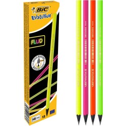 Bic Evolution Fluo Kurşun Kalem 12'li Kutu - 1