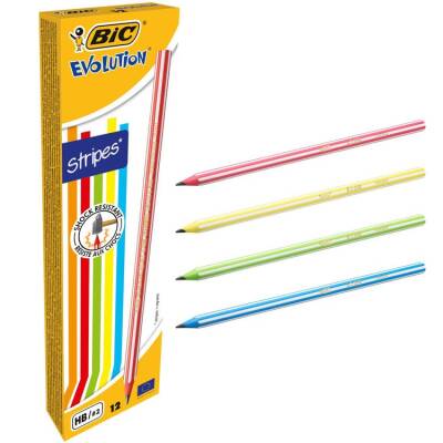 Bic Evolution Stripes Kurşun Kalem 12'li Kutu - 1