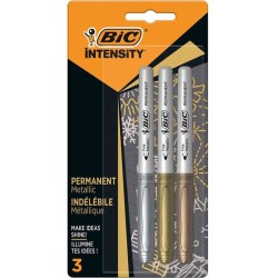 Bic Intensity Permanent Marker Metalik 3 Renk Altın-Gümüş-Bronz - 1