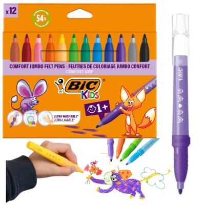 Bic Kids Comfort Jumbo Keçeli Boya Kalemi 12 Renk - 1