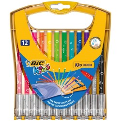 Bic Kids Kid Couleur Keçeli Boya Kalemi 12 Renk Plastik Yelpaze Kutu - 1