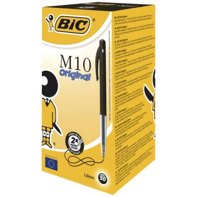 Bic M10 Basmalı Tükenmez Kalem Siyah 50'li Kutu - 1