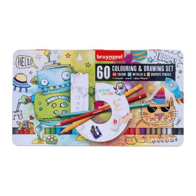 Bruynzeel Colouring & Drawing Set Small Artists 60'lı - 1