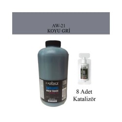 Cadence Ambiante Suya Dayanıklı Islak Zemin Boyası 2 Litre AW-21 KOYU GRİ + 80 gr Katalizör - 1