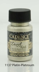 Cadence Dora Textile Metalik Kumaş Boyası 50 ml. 1137 PLATİN - 1