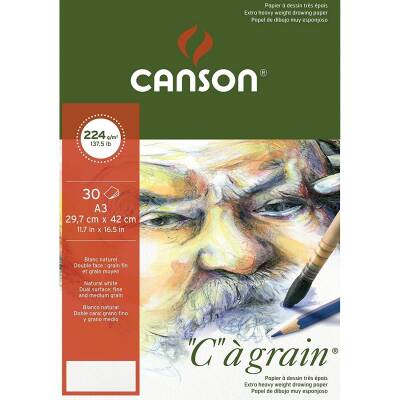 Canson Ca Grain İnce Dokulu Eskiz Blok 224 gr. A3 30 Sayfa - 1