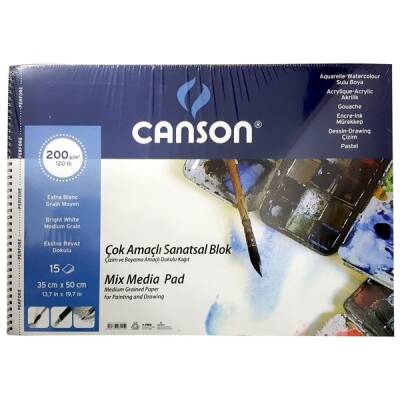 Canson Finface Çok Amaçlı Sanatsal Blok 200 gr. 35x50 cm. 15 Sayfa - 1