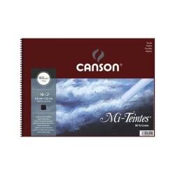 Canson Mi-Teintes Spiralli Pastel Blok 160 gr. 24x32 cm. 16 yp. BLACK - 1