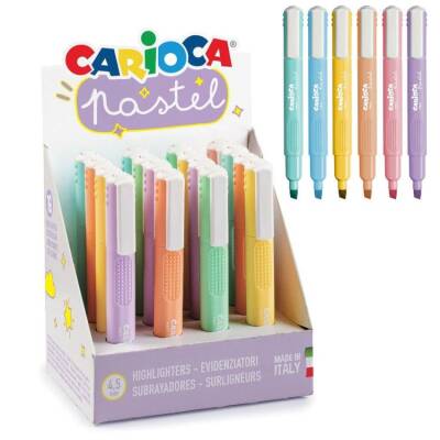 Carioca Pastel Highlighter İşaretleme Kalemi Karışık Renk 16'lı Stand - 1