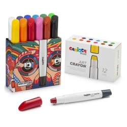 Carıoca Plus Art Crayon Suda Çözünebilir Mum Pastel Boya 12'li - 1