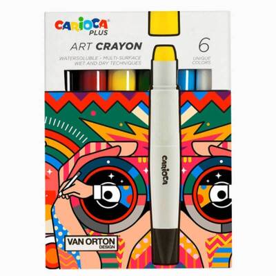 Carıoca Plus Art Crayon Suda Çözünebilir Mum Pastel Boya 6'lı - 1