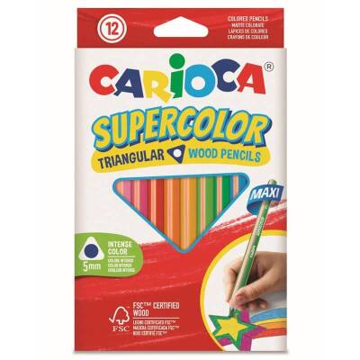 Carioca Supercolor Maxi Üçgen Kuru Boya Kalimi 12 Renk - 1