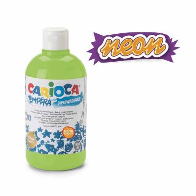 Carioca Tempera Yıkanabilir Poster Boya 500 ml. NEON YEŞİL - 1