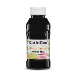 ChildGen Süper Yıkanabilir Parmak Boya 350 ml Siyah - 1