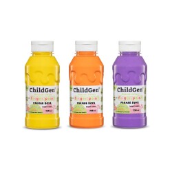 ChildGen Süper Yıkanabilir Parmak Boya 350 ml x 3 Renk (Sarı, Turuncu, Mor) - 1