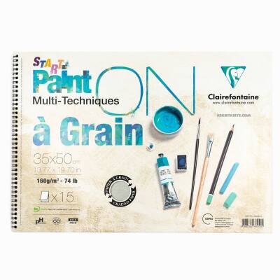 Clairefontaine Paint'On a Grain Start Resim Defteri 160 gr. 30 Yp. 35x60 cm. - 1