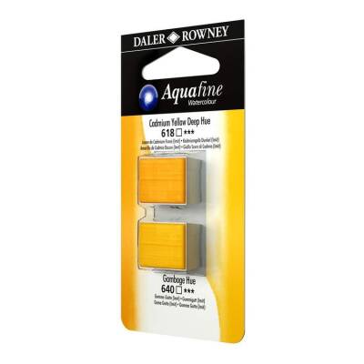 Daler Rowney Aquafine 1/2 Tablet Suluboya 2'li Set CAD YELLOW DEEP HUE/GANBOGE HUE - 1