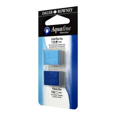 Daler Rowney Aquafine 1/2 Tablet Suluboya 2'li Set COBALT BLUE HUE/PHTHALO BLUE - 1