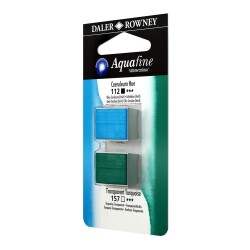 Daler Rowney Aquafine 1/2 Tablet Suluboya 2'li Set COERULEUM BLUE HUE/TRANSPARENT TURQUOISE - 1