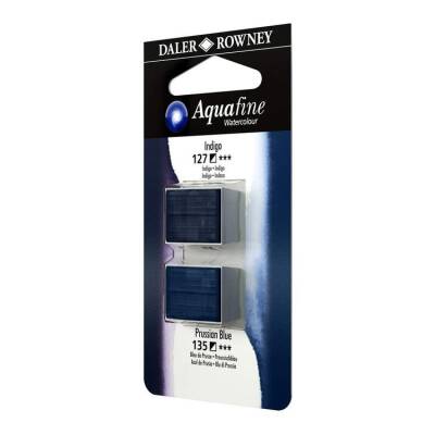 Daler Rowney Aquafine 1/2 Tablet Suluboya 2'li Set INDIGO/PRUSSIAN BLUE - 1