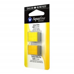 Daler Rowney Aquafine 1/2 Tablet Suluboya 2'li Set LEMON YELLOW/CAD YELLOW HUE - 1