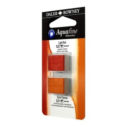 Daler Rowney Aquafine 1/2 Tablet Suluboya 2'li Set LIGHT RED/BURNT SIENNA - 1