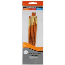 Daler Rowney Gold Taklon Synthetic 4'lü Fırça Seti - 1