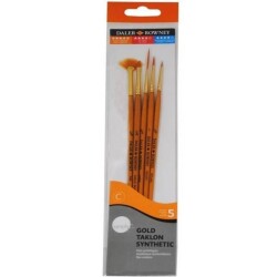 Daler Rowney Gold Taklon Synthetic 5'li İnce Fırça Seti - 1