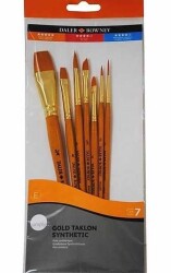 Daler Rowney Gold Taklon Synthetic 7'li Fırça Seti - 1