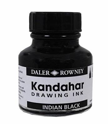 Daler Rowney Kandahar Ink Siyah Çini Mürekkebi 28 ml. - 1