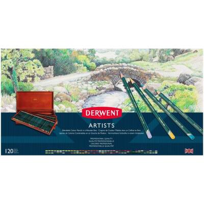 Derwent Artists Pencils Kuruboya Kalemi 120'li Ahşap Kutu - 1